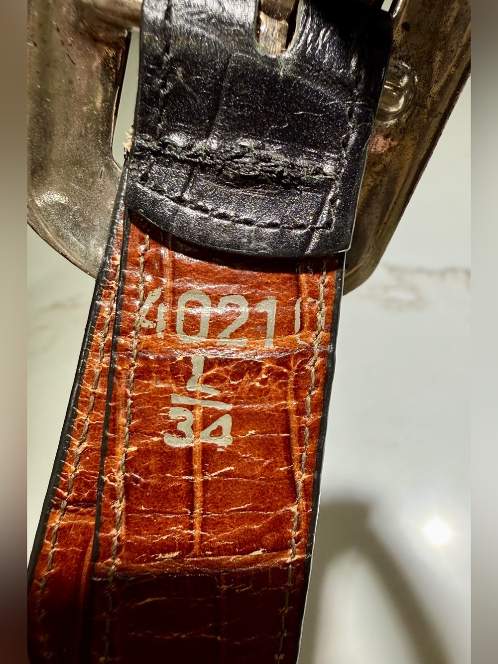 Brighton Reversible Leather Belt Silver/Gold-Toned Hardware, Black/Brown - Picture 3 of 9